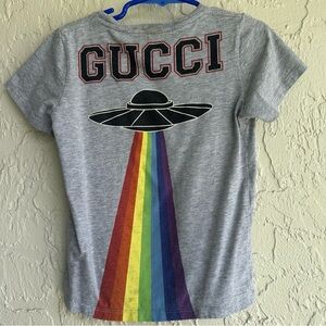 GUCCI T Shirt Kids 4 Graphic UFO Rainbow Designer